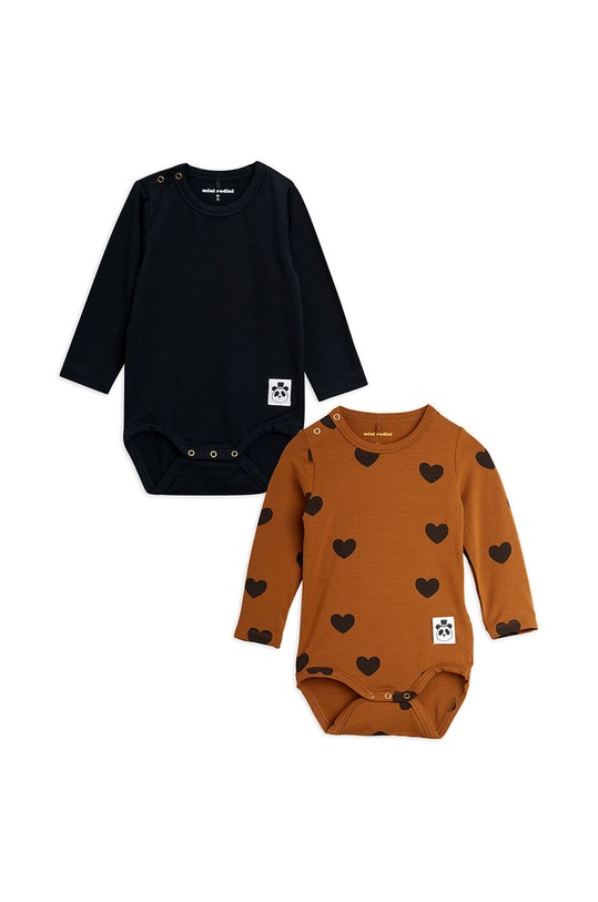 Mini Rodini body niemowlęce (2-pack) brązowy 1000010200