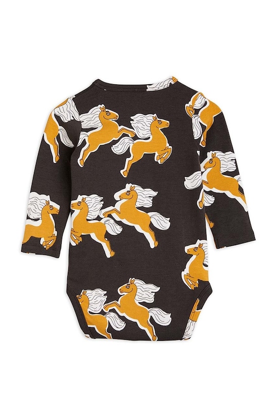 Mini Rodini body niemowlęce Horses 2274010899 czarny AW22
