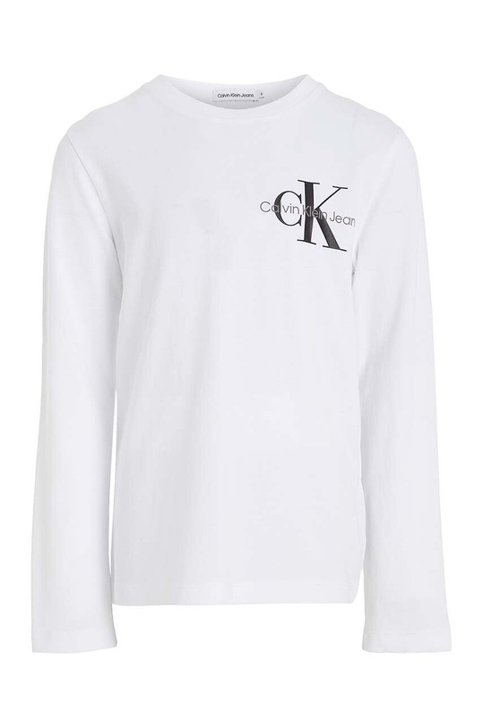 Calvin Klein Jeans longsleeve bawełniany dziecięcy IB0IB01457.9BYY biały AW22