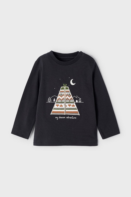 Mayoral longsleeve bawełniany dziecięcy nadruk szary 2007.3D.BABY