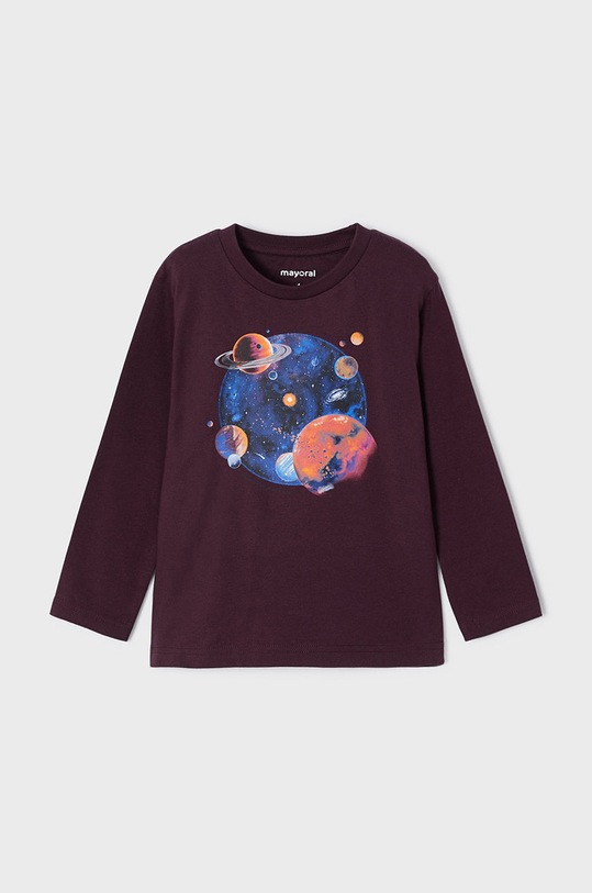 Detská bavlnená košeľa s dlhým rukávom Mayoral bavlna burgundské 4002.5A.MINI