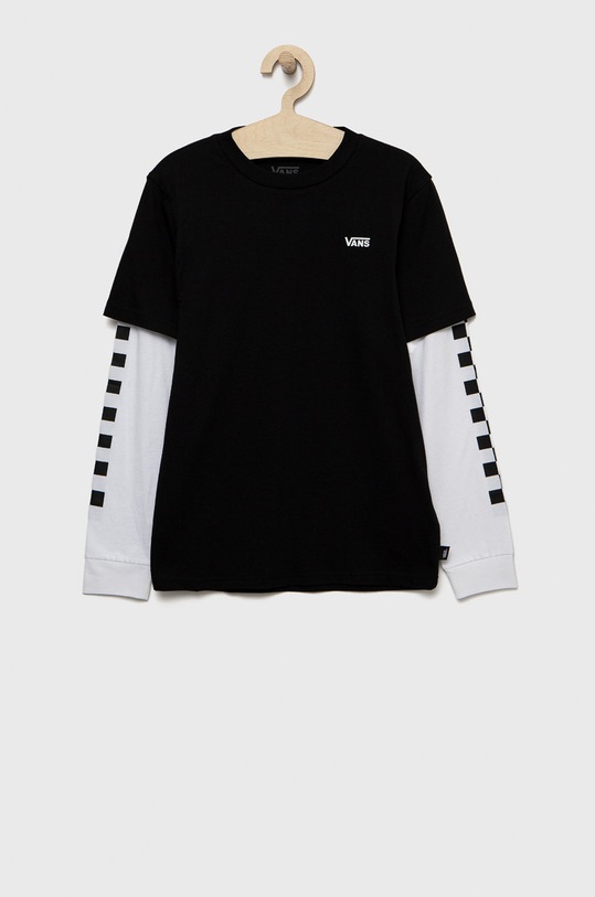 Vans longsleeve bawełniany dziecięcy nadruk czarny VN0A49OYBKA1