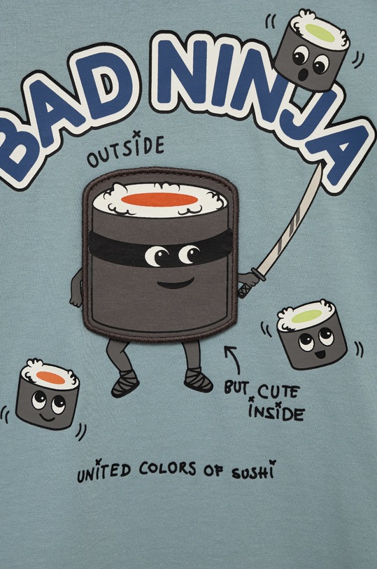 CHLAPEC Dětské bavlněné tričko s dlouhým rukávem United Colors of Benetton 3096G104A.P modrá