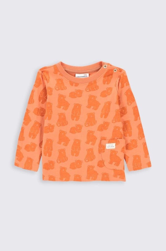 Coccodrillo longsleeve bawełniany niemowlęcy wzorzyste pomarańczowy ZC2143104TRN