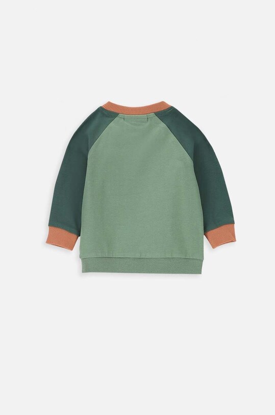 Coccodrillo longsleeve bawełniany niemowlęcy ZC2143101FON zielony AW23