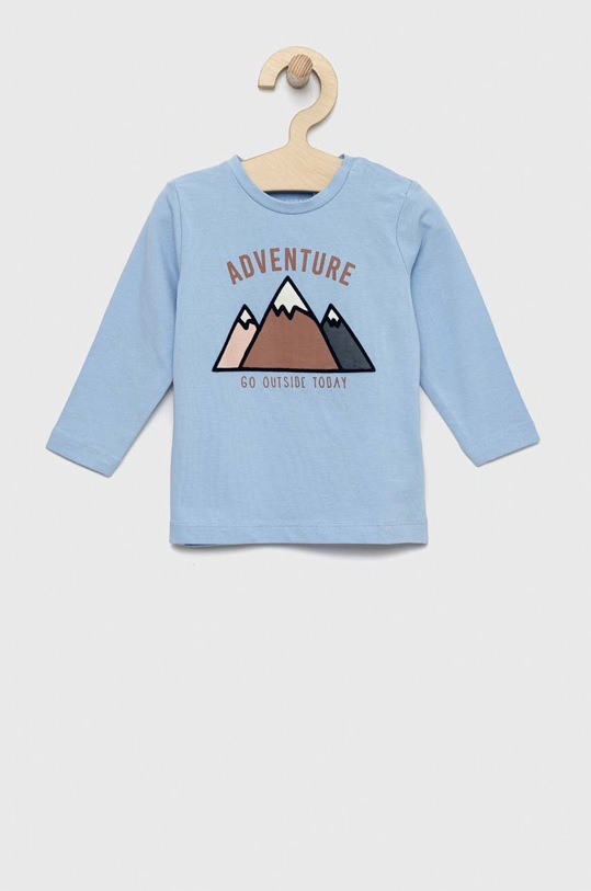 Kojenecké tričko s dlouhým rukávem Name it s elastanem modrá 13207280.Serenity