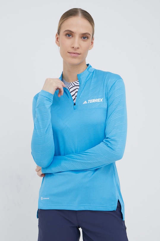 adidas TERREX longsleeve sportivo Multi colletto abbottonato blu H53392