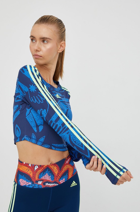 adidas longsleeve treningowy x FARM Rio wzorzyste niebieski HI5216