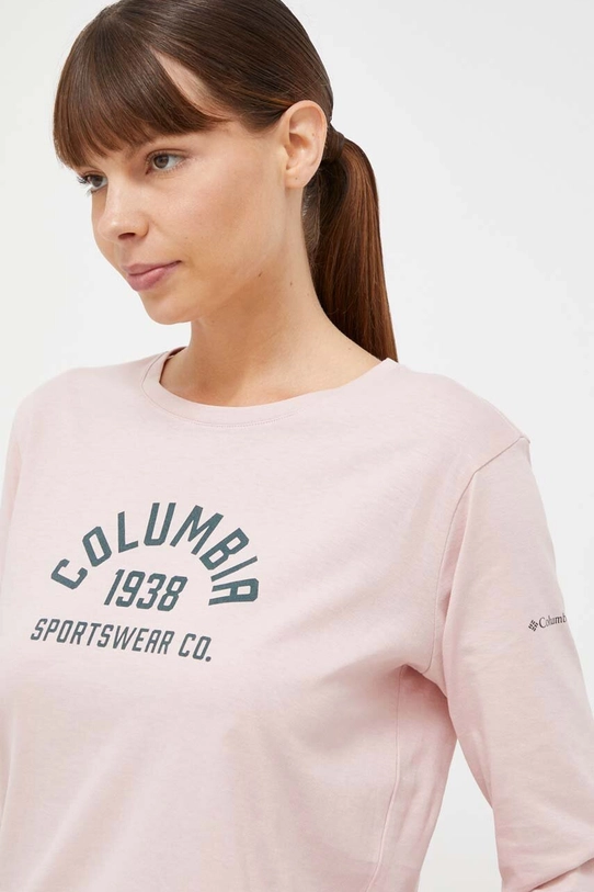 Columbia longsleeve din bumbac roz 2013481