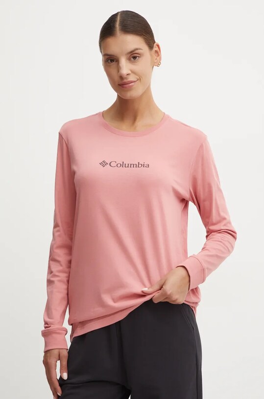 Columbia longsleeve din bumbac 2013481 roz AW24