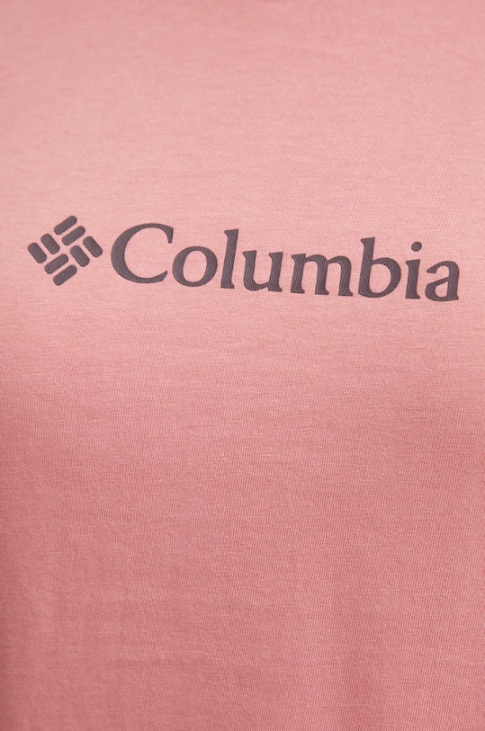 Bavlnené tričko s dlhým rukávom Columbia ružová 2013481