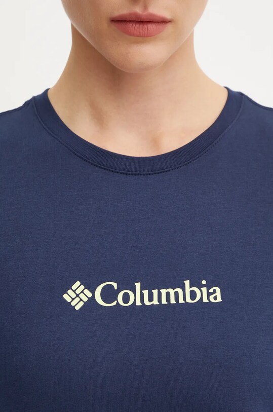 Βαμβακερή μπλούζα με μακριά μανίκια Columbia 2013481 σκούρο μπλε