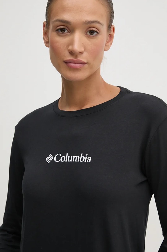 Columbia longsleeve din bumbac North Cascades negru 2013481