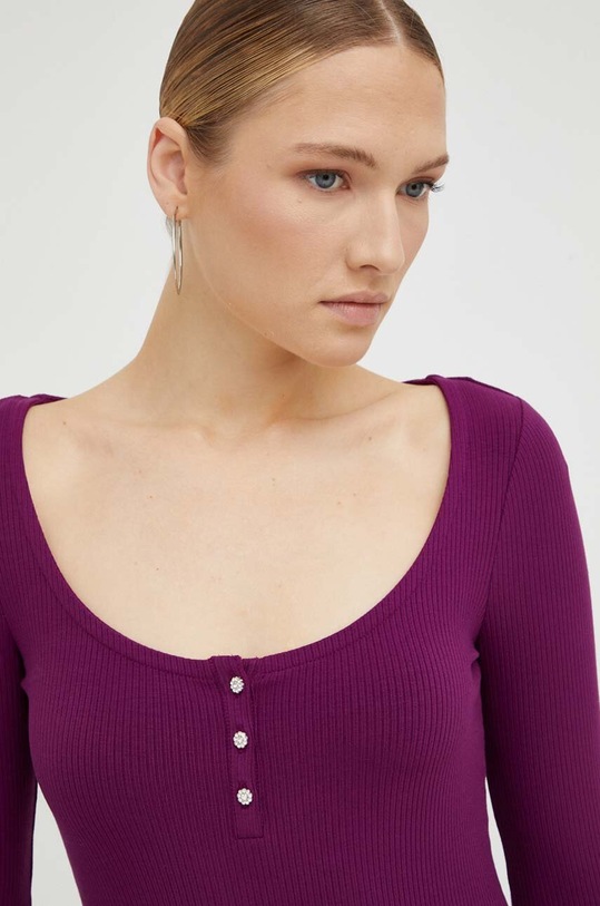 Блуза с дълги ръкави Guess KARLEE виолетов W2YP46.KBCO2