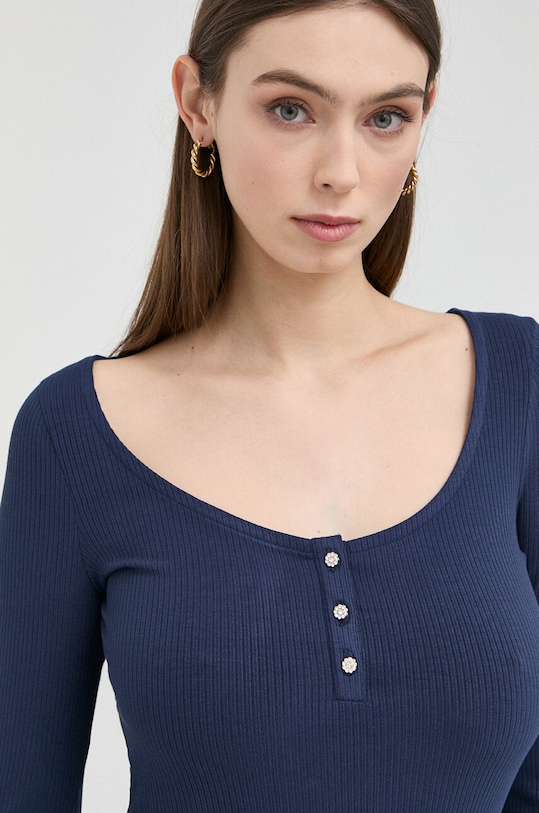 Majica z dolgimi rokavi Guess mornarsko modra W2YP46.KBCO2
