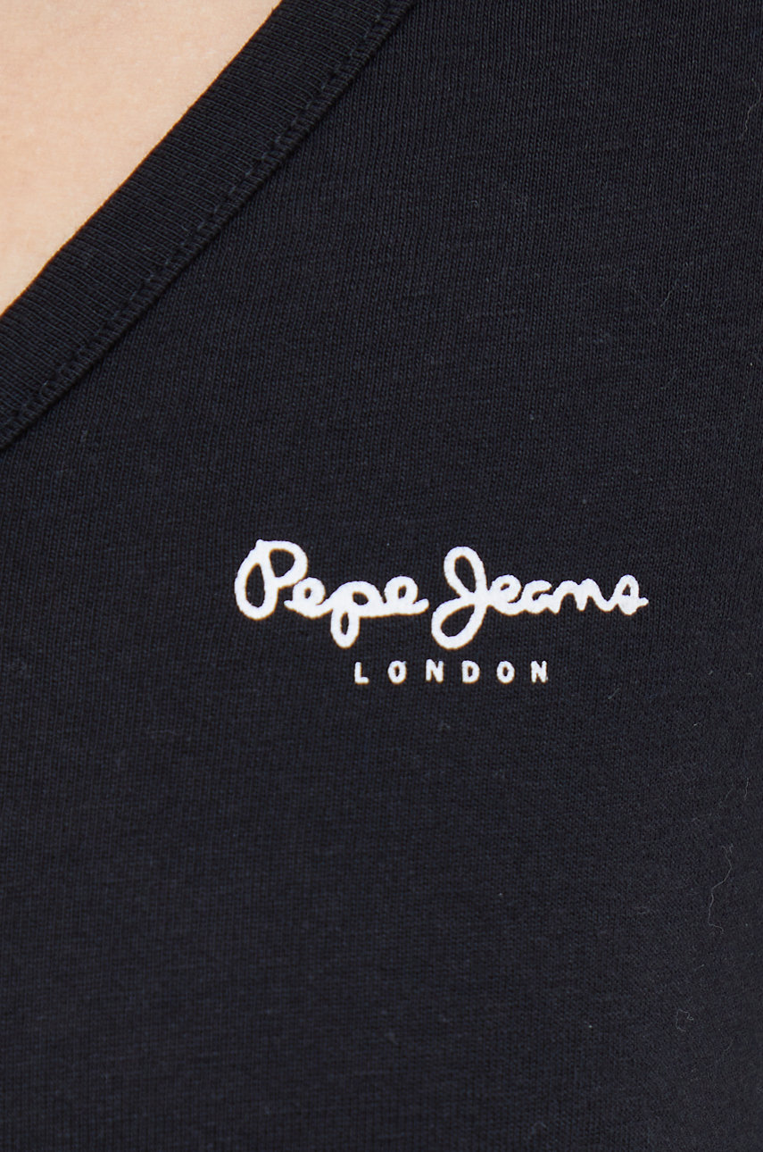Pepe Jeans longsleeve bawełniany PL505306.999 czarny