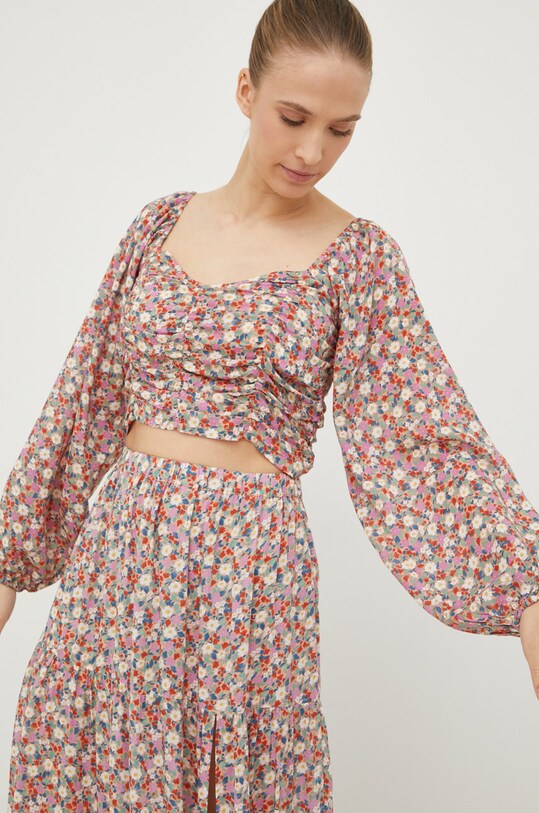 Billabong bluza flori multicolor F3TP13BIF2