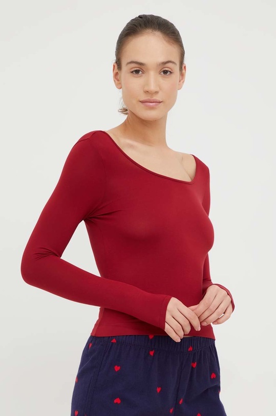 Tričko s dlouhým rukávem Calvin Klein Underwear domácí oblečení burgundské 000QS6852E.9BYY