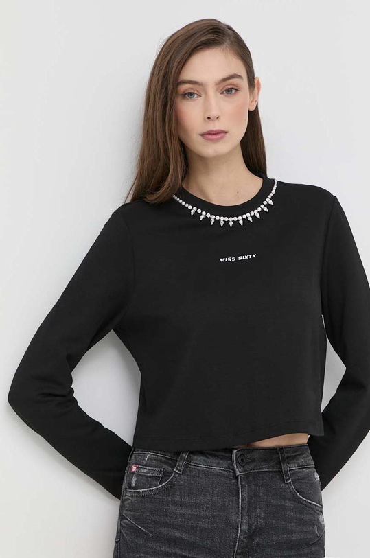 Miss Sixty longsleeve imprimeu negru 6W3SJ1630000