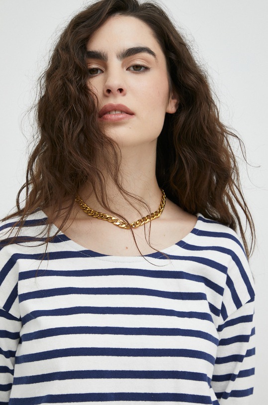 Deus Ex Machina longsleeve bawełniany wzorzyste biały DLF221555