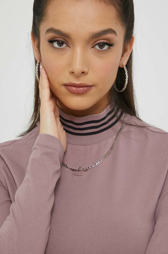 Tričko s dlouhým rukávem adidas Originals růžová HM1539