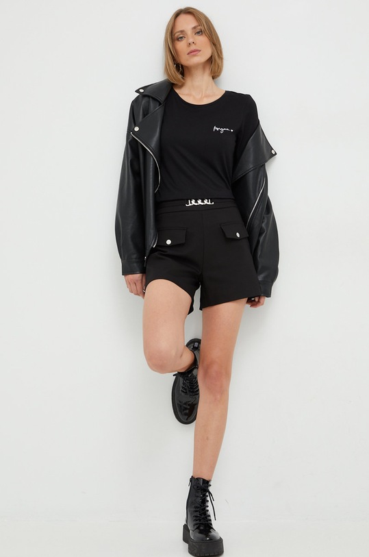 Tričko s dlouhým rukávem Morgan TCOEUR TCOEUR.NOIR.BLANC černá AW22