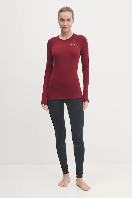 Функциональный лонгслив Salewa Cristallo 00.0000028206 бордо AW25