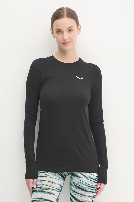 Salewa longsleeve funkcyjny Cristallo Planet friendly czarny 00.0000028206