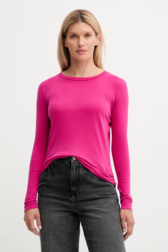 American Vintage longsleeve bawełniany różowy GAMI28