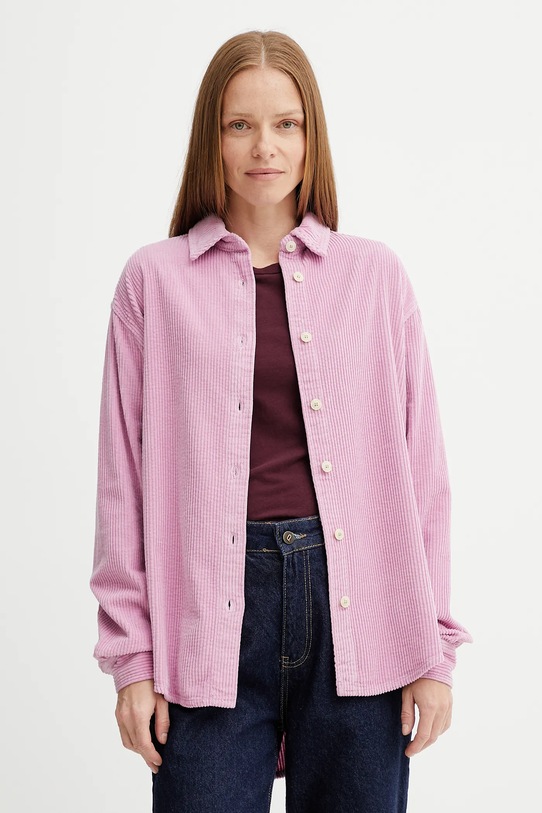 American Vintage longsleeve bawełniany bawełna bordowy GAMI28
