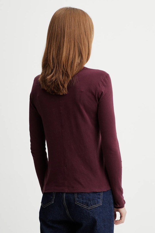 Ρούχα American Vintage βαμβακερή μπλούζα με μακριά μανίκια GAMI28 μπορντό