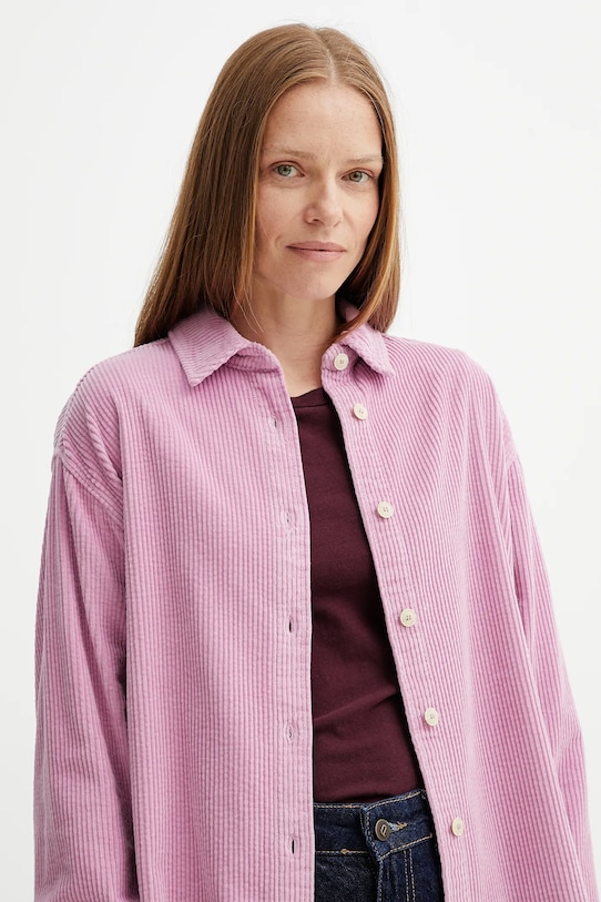 American Vintage longsleeve bawełniany GAMI28 bordowy