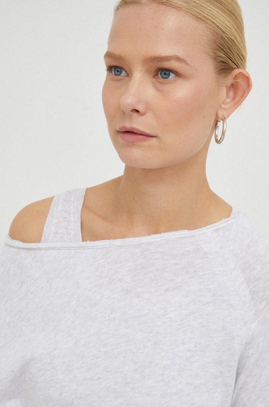 American Vintage longsleeve bawełniany T-SHIRT ML COL BATEAU szary SON31G