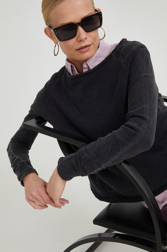 American Vintage top a maniche lunghe in cotone nero SON31G