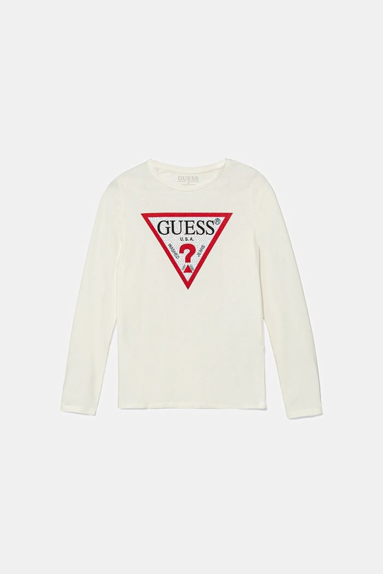 Guess longsleeve dziecięcy aplikacja biały J2YI50.K6YW1