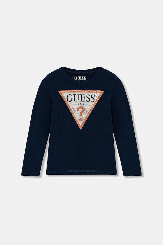 Дитячий лонгслів Guess аплікація темно-синій J2YI50.K6YW1