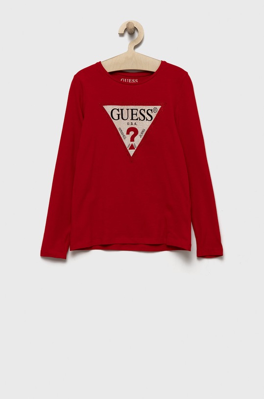 Guess longsleeve dziecięcy aplikacja czerwony J2YI50.K6YW1