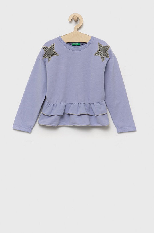 United Colors of Benetton bluza dziecięca aplikacja fioletowy 3F60G104J.P