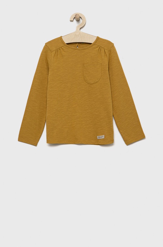 United Colors of Benetton longsleeve bawełniany dziecięcy bawełna żółty 3F42G104N.P