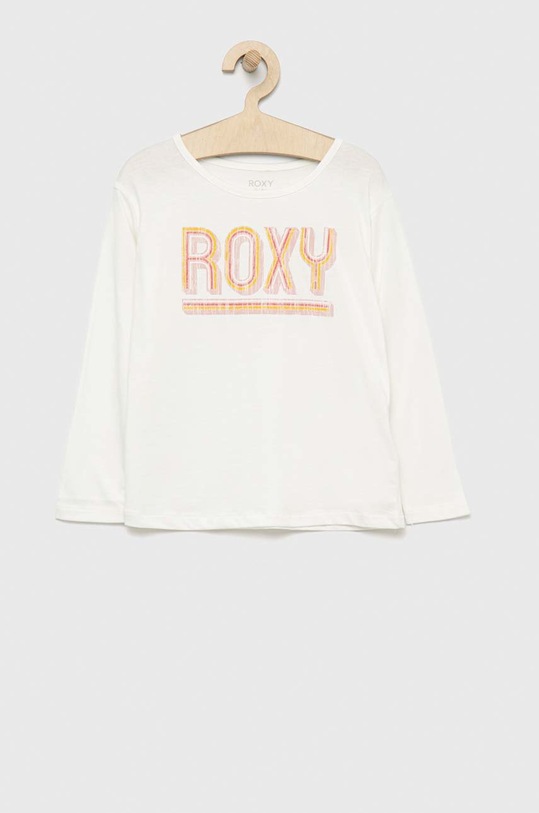 Roxy longsleeve bawełniany dziecięcy nadruk biały ERGZT03904
