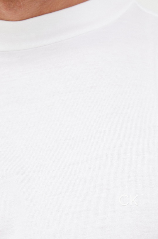 Bavlnené tričko s dlhým rukávom Calvin Klein K10K109735.9BYY biela