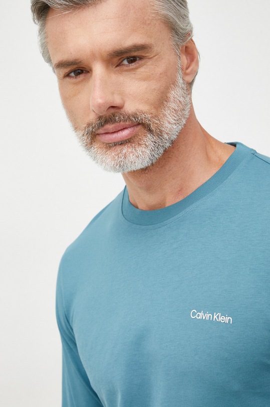 Бавовняний лонгслів Calvin Klein бірюзовий K10K109737.9BYY