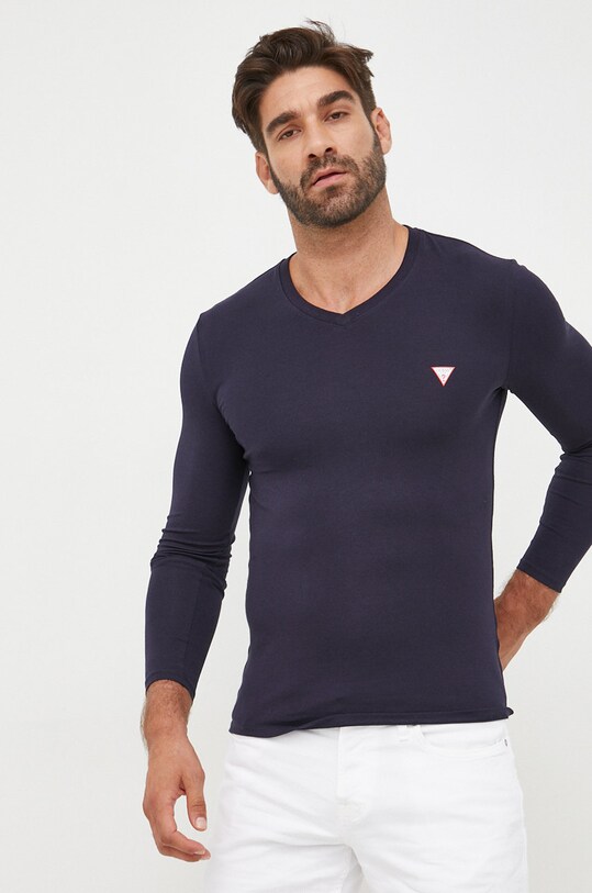 Oblečení Tričko s dlouhým rukávem Guess M2YI08.J1311 námořnická modř