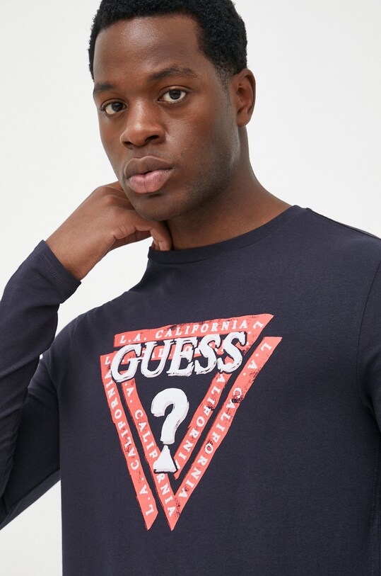 Блуза с дълги ръкави Guess вталена тъмносин M2BI55.J1314