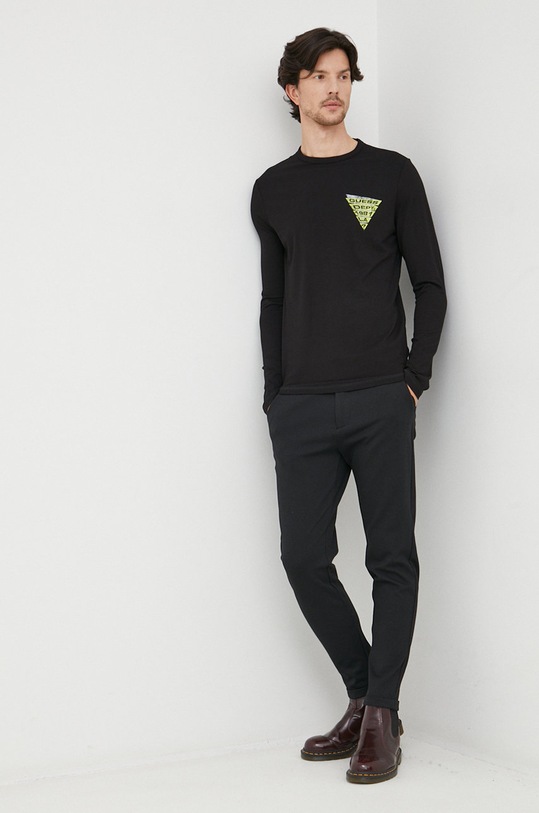 Tričko s dlouhým rukávem Guess M2BI42.J1314 černá AW22