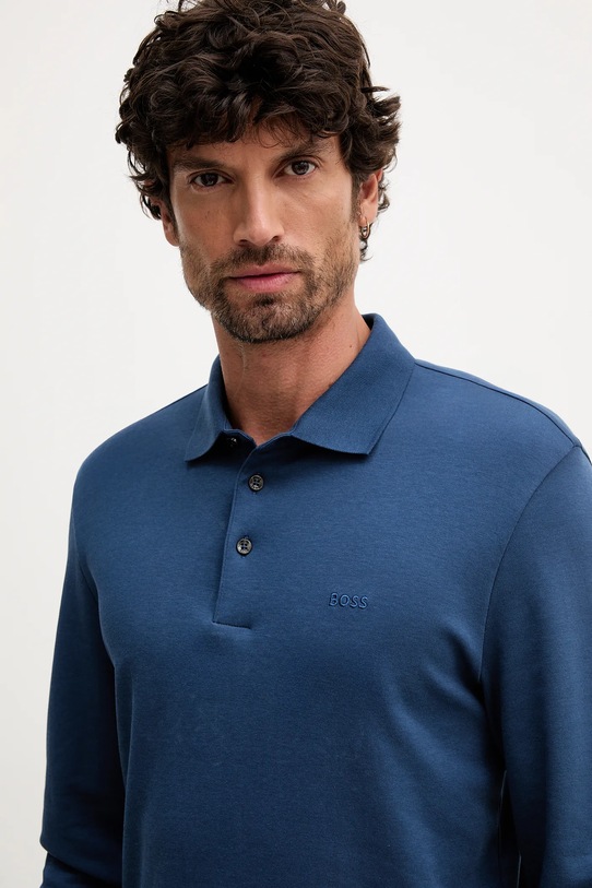 BOSS longsleeve bawełniany niebieski 50468392