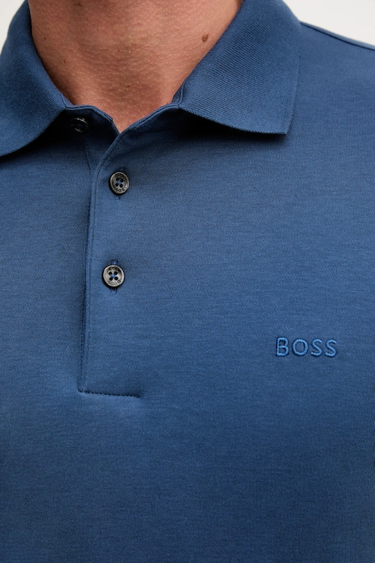 Хлопковый лонгслив BOSS 50468392 голубой