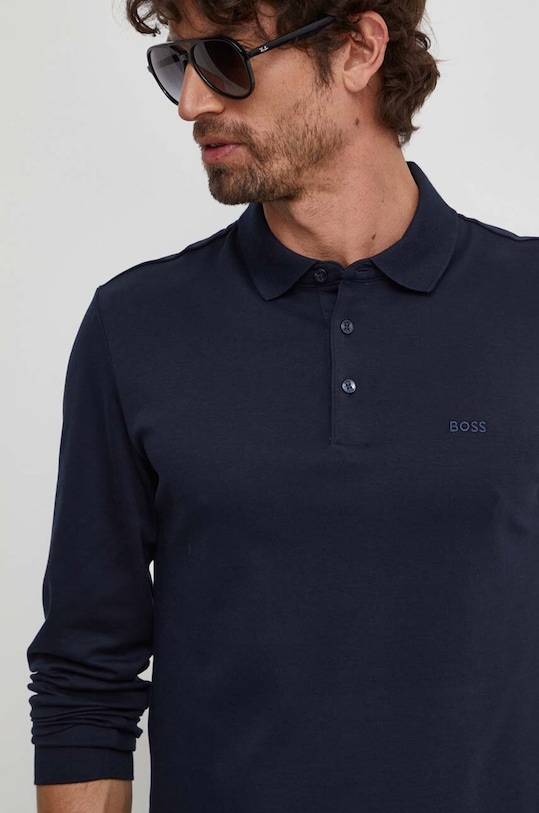 BOSS longsleeve bawełniany bawełna granatowy 50468392