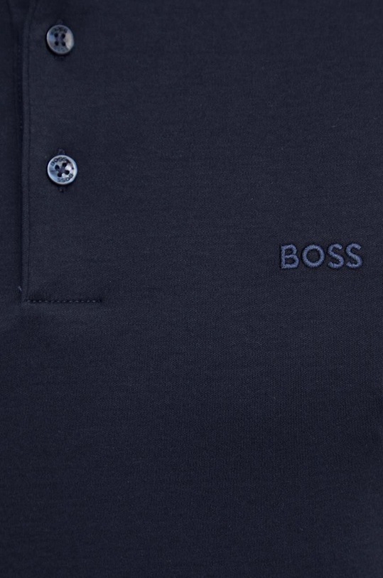 Бавовняний лонгслів BOSS 50468392 темно-синій