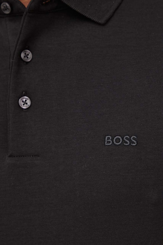 Бавовняний лонгслів BOSS 50468392 чорний